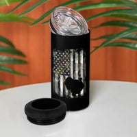 Turkey Hunting Camo US American Flag Thanksgiving 4 in 1 Can Cooler Tumbler - Wonder Print Shop