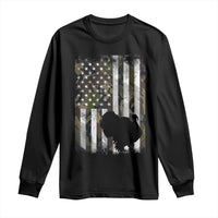 Turkey Hunting Camo US American Flag Thanksgiving Long Sleeve Shirt - Wonder Print Shop