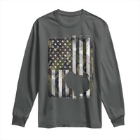 Turkey Hunting Camo US American Flag Thanksgiving Long Sleeve Shirt - Wonder Print Shop