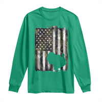 Turkey Hunting Camo US American Flag Thanksgiving Long Sleeve Shirt - Wonder Print Shop
