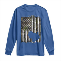 Turkey Hunting Camo US American Flag Thanksgiving Long Sleeve Shirt - Wonder Print Shop
