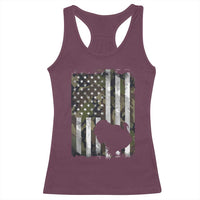 Turkey Hunting Camo US American Flag Thanksgiving Racerback Tank Top - Wonder Print Shop