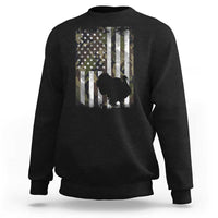 Turkey Hunting Camo US American Flag Thanksgiving Sweatshirt - Wonder Print Shop