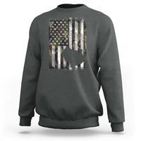 Turkey Hunting Camo US American Flag Thanksgiving Sweatshirt - Wonder Print Shop