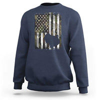 Turkey Hunting Camo US American Flag Thanksgiving Sweatshirt - Wonder Print Shop