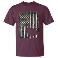 Turkey Hunting Camo US American Flag Thanksgiving T Shirt - Wonder Print Shop