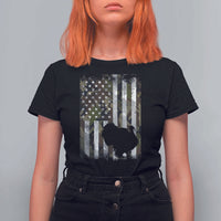Turkey Hunting Camo US American Flag Thanksgiving T Shirt For Women - Wonder Print Shop