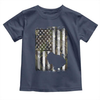 Turkey Hunting Camo US American Flag Thanksgiving Toddler T Shirt - Wonder Print Shop
