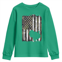 Turkey Hunting Camo US American Flag Thanksgiving Youth Sweatshirt - Wonder Print Shop