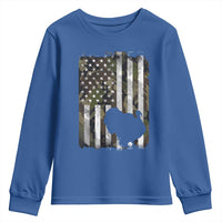 Turkey Hunting Camo US American Flag Thanksgiving Youth Sweatshirt - Wonder Print Shop