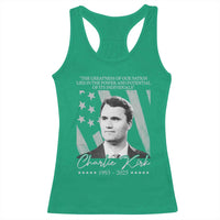 Charlie Kirk Racerback Tank Top The Greatness Of Our Nation Lies In The Power And Potential Of Its Individuals - Wonder Print Shop