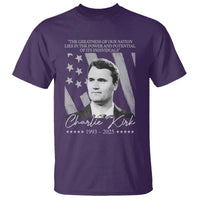 Charlie Kirk T Shirt The Greatness Of Our Nation Lies In The Power And Potential Of Its Individuals - Wonder Print Shop
