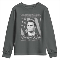 Charlie Kirk Youth Sweatshirt The Greatness Of Our Nation Lies In The Power And Potential Of Its Individuals - Wonder Print Shop
