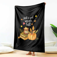 Just A Girl Who Loves Fall Throw Blanket Cozy Autumn Season - Wonder Print Shop