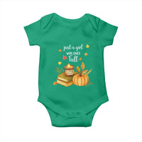 Just A Girl Who Loves Fall Baby Onesie Cozy Autumn Season - Wonder Print Shop