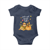 Just A Girl Who Loves Fall Baby Onesie Cozy Autumn Season - Wonder Print Shop