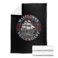 Mayflower Descendant Throw Blanket Pilgrim Fathers Thanksgiving History - Wonder Print Shop