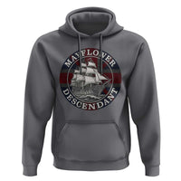 Mayflower Descendant Hoodie Pilgrim Fathers Thanksgiving History - Wonder Print Shop