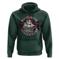Mayflower Descendant Hoodie Pilgrim Fathers Thanksgiving History - Wonder Print Shop