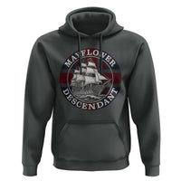 Mayflower Descendant Hoodie Pilgrim Fathers Thanksgiving History - Wonder Print Shop