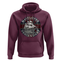 Mayflower Descendant Hoodie Pilgrim Fathers Thanksgiving History - Wonder Print Shop