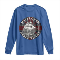 Mayflower Descendant Long Sleeve Shirt Pilgrim Fathers Thanksgiving History - Wonder Print Shop