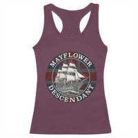 Mayflower Descendant Racerback Tank Top Pilgrim Fathers Thanksgiving History - Wonder Print Shop