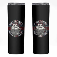 Mayflower Descendant Skinny Tumbler Pilgrim Fathers Thanksgiving History - Wonder Print Shop