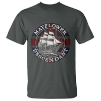 Mayflower Descendant T Shirt Pilgrim Fathers Thanksgiving History - Wonder Print Shop