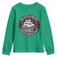 Mayflower Descendant Youth Sweatshirt Pilgrim Fathers Thanksgiving History - Wonder Print Shop