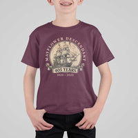 Mayflower Descendant T Shirt For Kid 405 Years Pilgrim Fathers Thanksgiving History - Wonder Print Shop