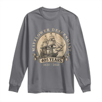 Mayflower Descendant Long Sleeve Shirt 405 Years Pilgrim Fathers Thanksgiving History - Wonder Print Shop