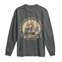 Mayflower Descendant Long Sleeve Shirt 405 Years Pilgrim Fathers Thanksgiving History - Wonder Print Shop