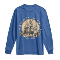 Mayflower Descendant Long Sleeve Shirt 405 Years Pilgrim Fathers Thanksgiving History - Wonder Print Shop