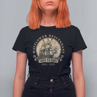 Mayflower Descendant T Shirt For Women 405 Years Pilgrim Fathers Thanksgiving History - Wonder Print Shop