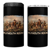 Plymouth Rock 4 in 1 Can Cooler Tumbler Mayflower Pilgrims Thanksgiving History - Wonder Print Shop