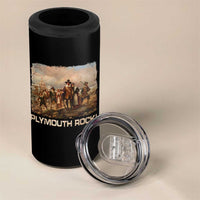 Plymouth Rock 4 in 1 Can Cooler Tumbler Mayflower Pilgrims Thanksgiving History - Wonder Print Shop