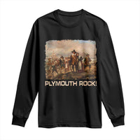 Plymouth Rock Long Sleeve Shirt Mayflower Pilgrims Thanksgiving History - Wonder Print Shop