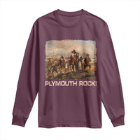 Plymouth Rock Long Sleeve Shirt Mayflower Pilgrims Thanksgiving History - Wonder Print Shop