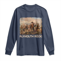Plymouth Rock Long Sleeve Shirt Mayflower Pilgrims Thanksgiving History - Wonder Print Shop