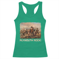 Plymouth Rock Racerback Tank Top Mayflower Pilgrims Thanksgiving History - Wonder Print Shop