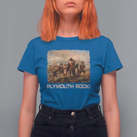 Plymouth Rock T Shirt For Women Mayflower Pilgrims Thanksgiving History - Wonder Print Shop