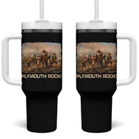 Plymouth Rock Tumbler With Handle Mayflower Pilgrims Thanksgiving History - Wonder Print Shop
