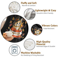 Funny Thanksgiving Cat Lover Throw Blanket Purritans Pilgrim Puritans Hat - Wonder Print Shop