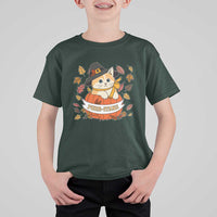 Funny Thanksgiving Cat Lover T Shirt For Kid Purritans Pilgrim Puritans Hat - Wonder Print Shop