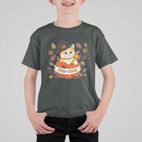 Funny Thanksgiving Cat Lover T Shirt For Kid Purritans Pilgrim Puritans Hat - Wonder Print Shop