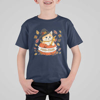 Funny Thanksgiving Cat Lover T Shirt For Kid Purritans Pilgrim Puritans Hat - Wonder Print Shop