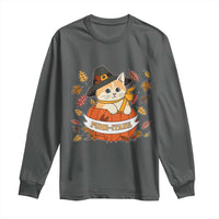 Funny Thanksgiving Cat Lover Long Sleeve Shirt Purritans Pilgrim Puritans Hat - Wonder Print Shop