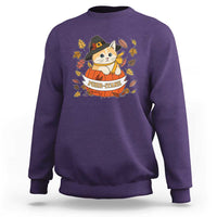 Funny Thanksgiving Cat Lover Sweatshirt Purritans Pilgrim Puritans Hat - Wonder Print Shop