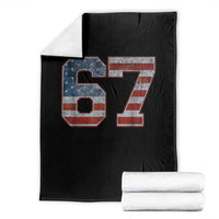 Funny Six Seven 67 Meme Vintage American Flag Throw Blanket - Wonder Print Shop